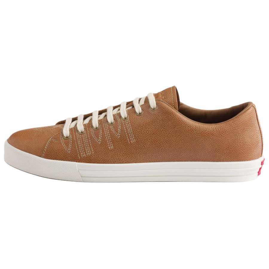 PRADA PRADA Cow Leather, Leather Low top Skateboard Shoes 2.5cm Men's Cognac