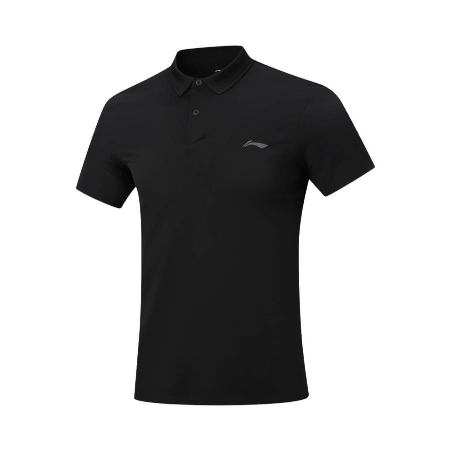 Li-Ning Li Ning Fitness Series Polo Shirts Men's Black Lapel Moderate