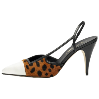CHANEL High Heels Women's Brown & Black & White