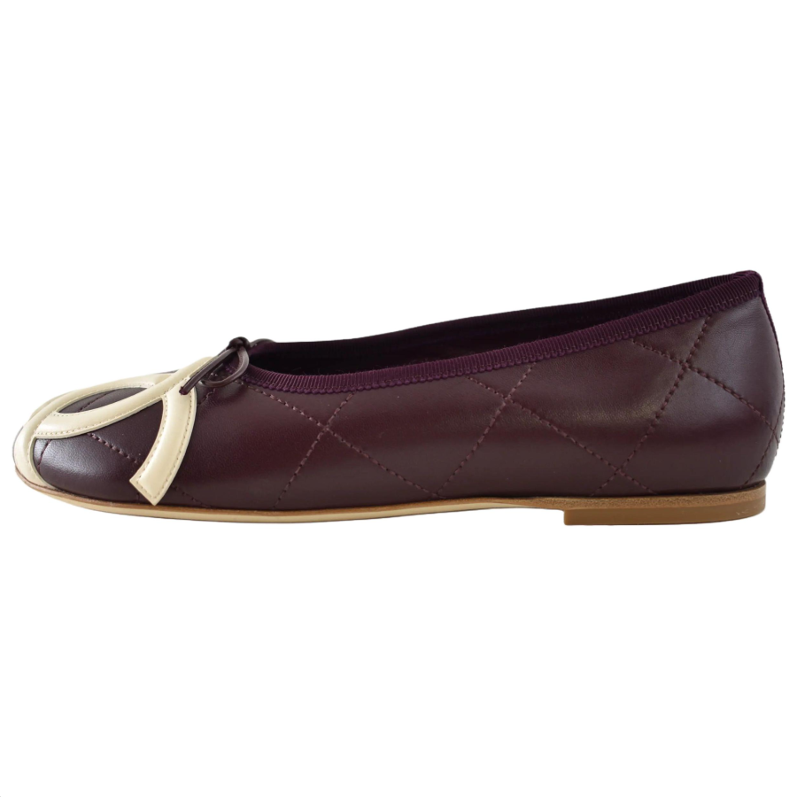 CHANEL Coco Women's Casual Shoes Women's Burgundy & Beige