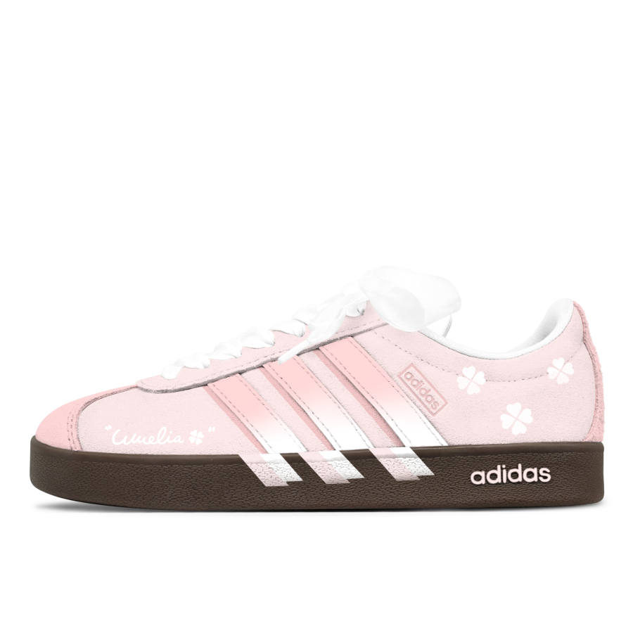 Adidas Adidas VL COURT 2.0 Skateboard Shoes Unisex Low Top Pink/White