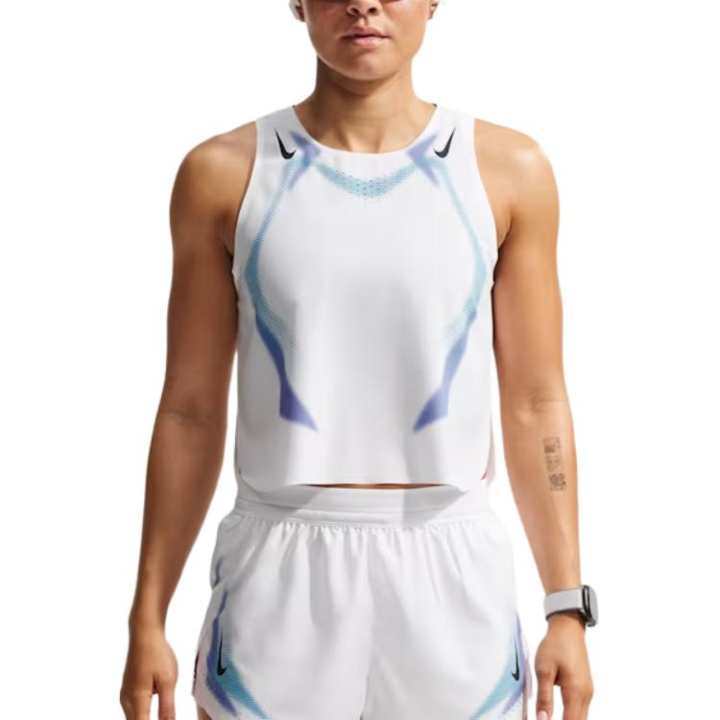 Nike Nike AEROSWIFT Running Tank Tops Women's White/Black/Black Crew Neck