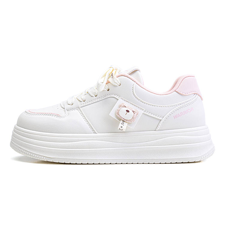 WARRIOR Skateboard Shoes Women's Low Top Beige Light Pink Red