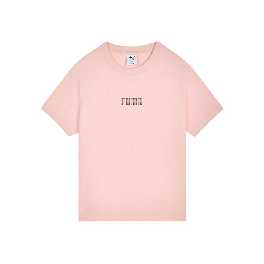 PUMA T Shirts Women's Light Pink 50 Crew Neck Moderate