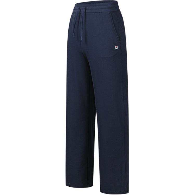 FILA Knitted Sweatpants Women's Navy Smoke Blue DB Moderate Wide Leg Pants