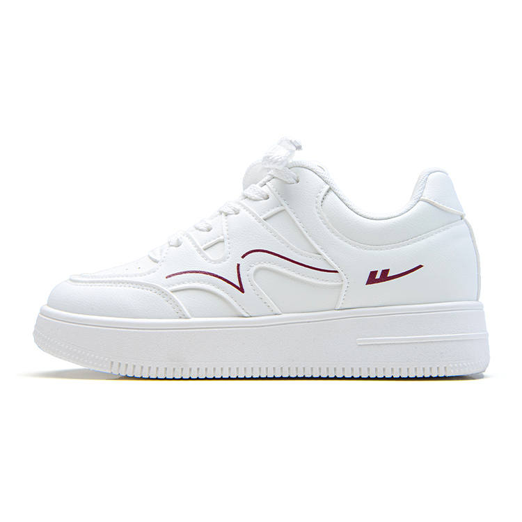 WARRIOR Skateboard Shoes Women's Low Top White Burgundy