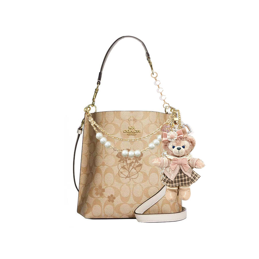 COACH Mollie Artificial Leather Handbag Women's Khaki