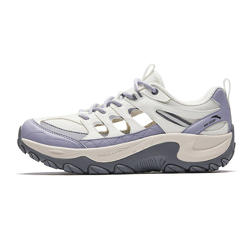 ANTA Mountain Exploration Casual Shoes Women's Low Top Taro Purple & Rice White & Gray
