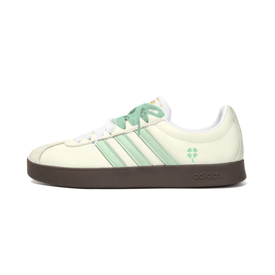 Adidas Adidas Vl Court Classic Skateboard Shoes Unisex Low Top Yellow Green