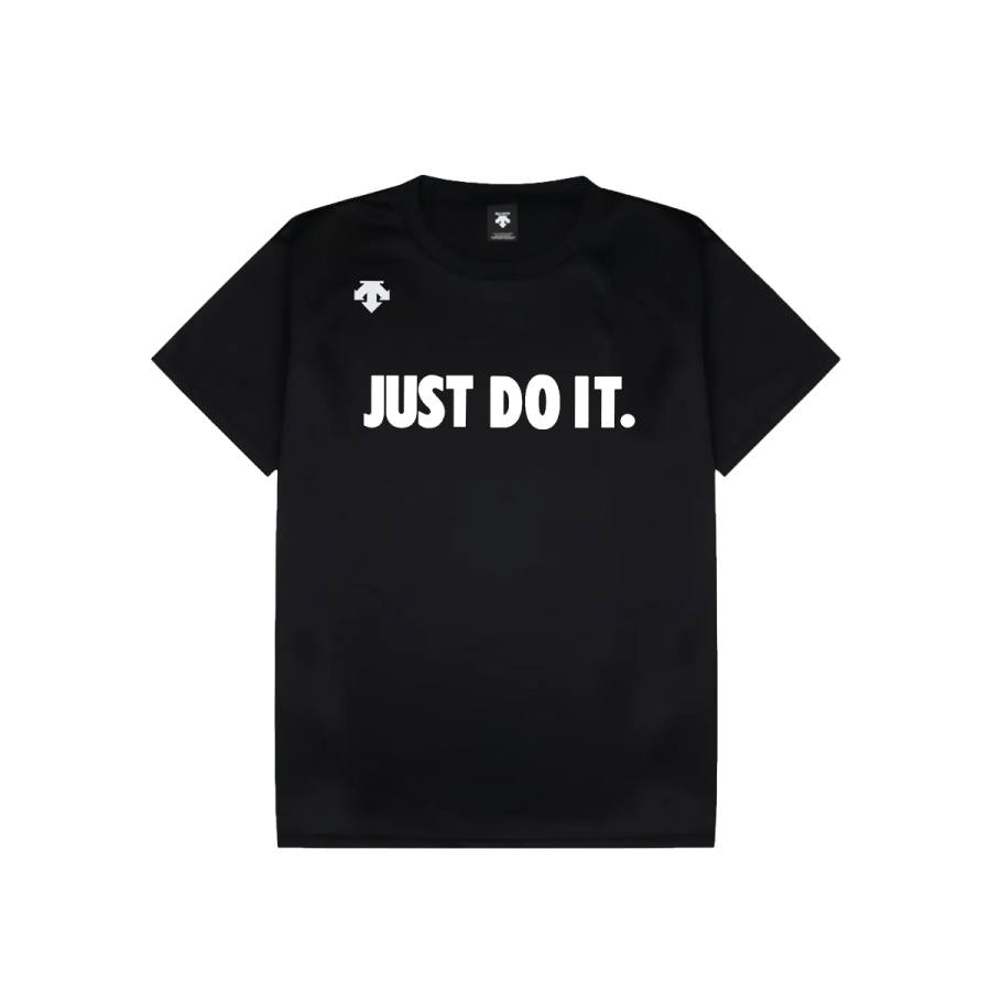 DESCENTE T Shirts Unisex Black Crew Neck Moderate Straight Fit