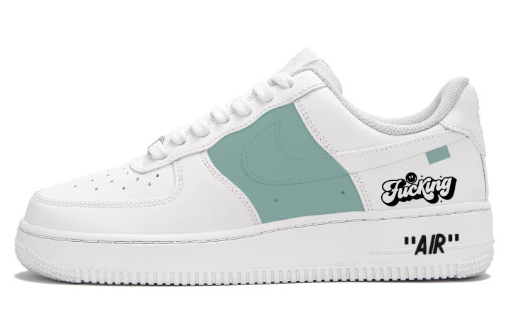 Nike Nike Air Force 1 Skateboard Shoes Unisex Low Top White Green