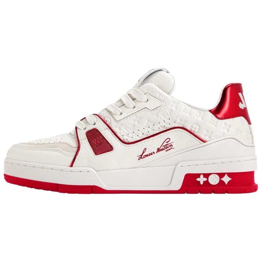 LOUIS VUITTON Skateboard Shoes Women's Low Top White Red