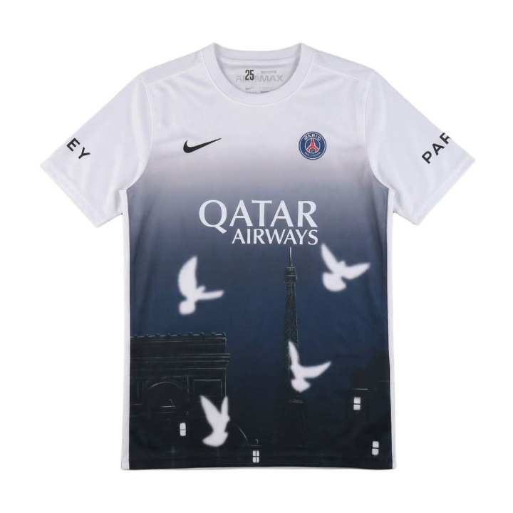Nike Nike X 3.Paradis Paris Saint Germain Soccer Jerseys Men's White/Blue Crew Neck Moderate