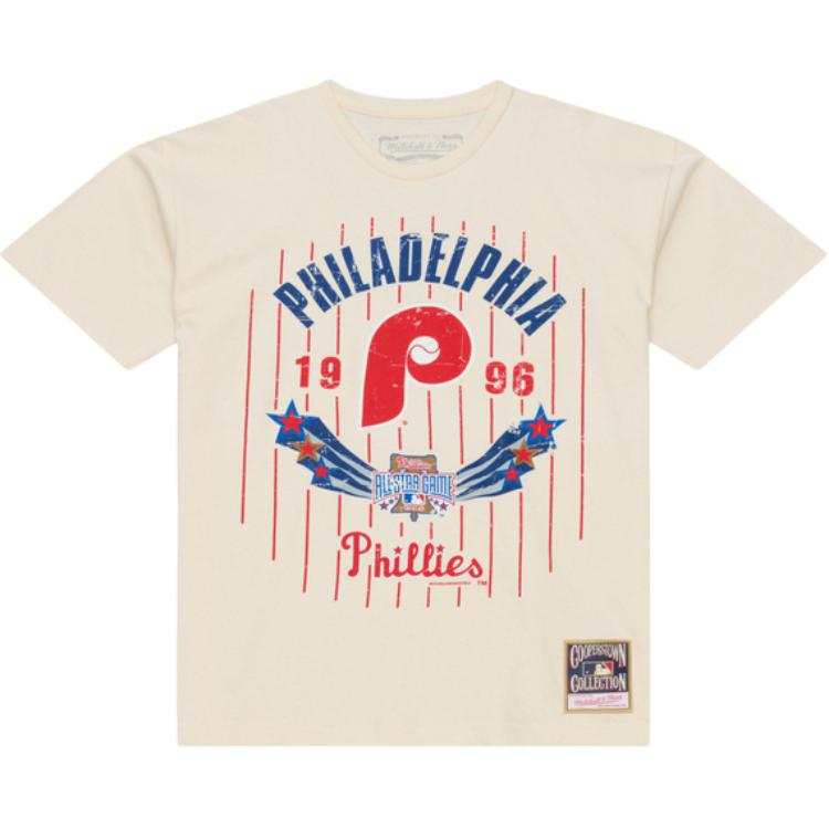 Mitchell Ness X MLB T Shirts Unisex Philadelphia Philadelphians Ecru Crew Neck Moderate