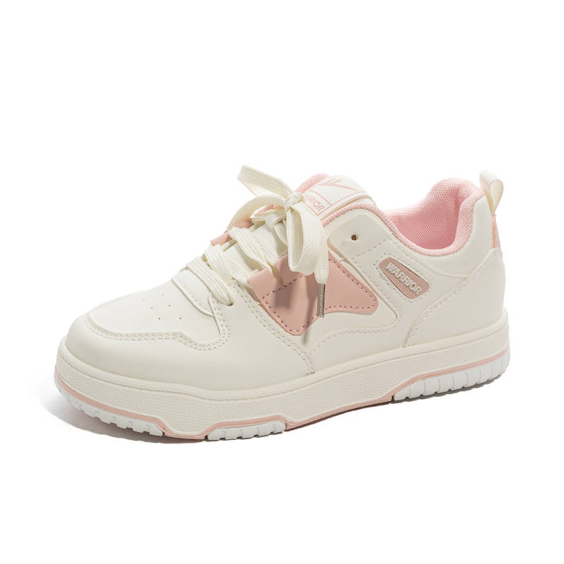 WARRIOR Skateboard Shoes Women's Low Top White Pink