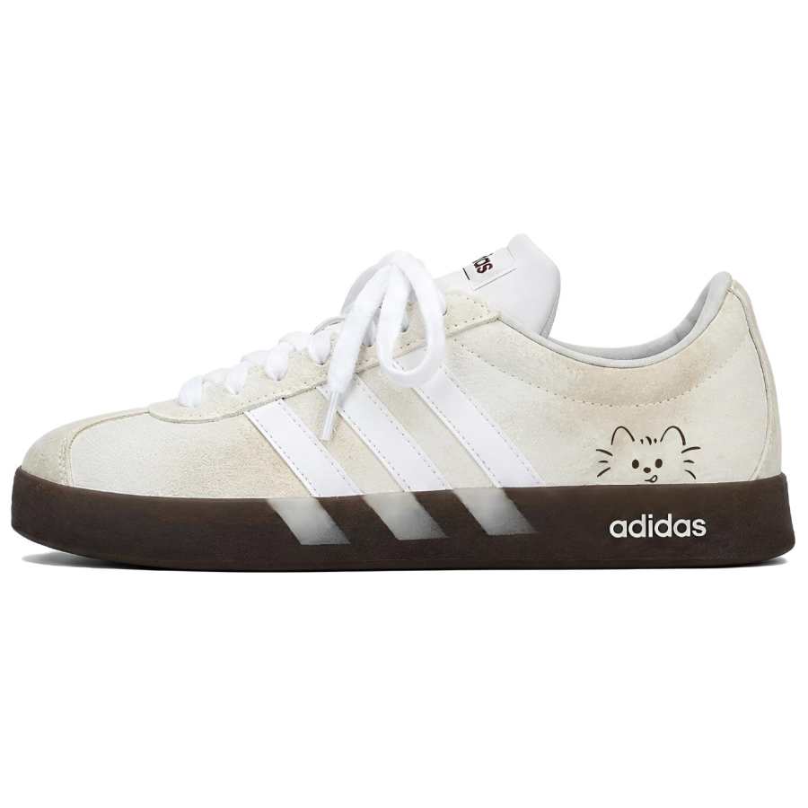 Adidas Adidas VL COURT 2.0 Skateboard Shoes Unisex Low Top Apricot/Yellow/Brown