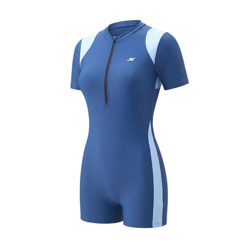 Skechers One Piece Swimsuits Women's Ocean Blue Gray