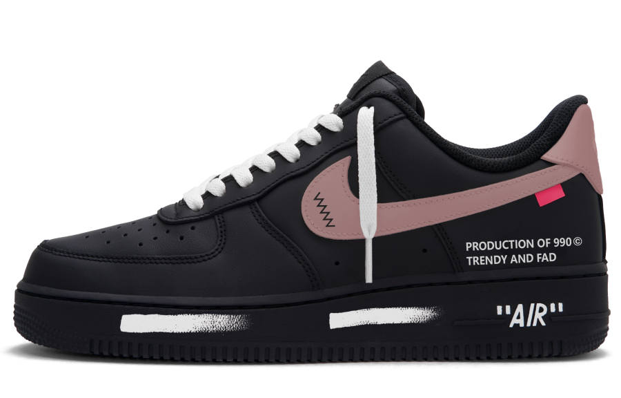 Nike Nike Air Force 1 Skateboard Shoes Unisex Low Top Black Pink