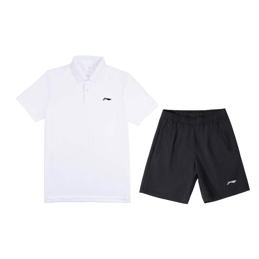 Li-Ning Li Ning Casual Sportswear Men's White+Black Polo Collar Thin