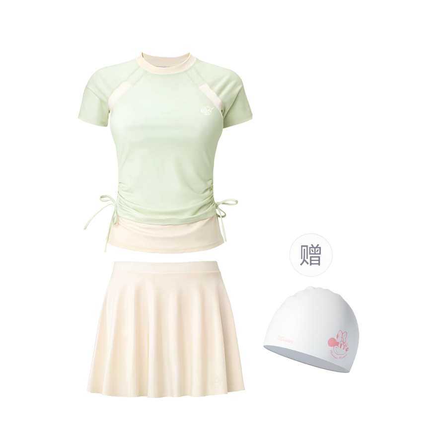 Disney Swimsuit Sets Women's Crew Neck Moderate Short Skirt