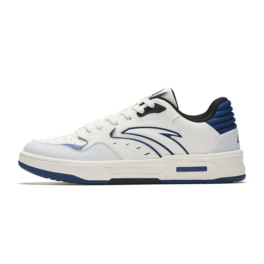 ANTA Skateboard Shoes Men's Low Top Ivory White/Grass Gray/Bicheng Blue