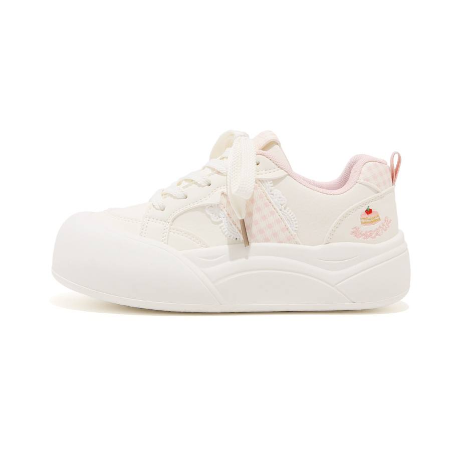 WARRIOR Skateboard Shoes Women's Low Top Beige Pink/Beige Blue