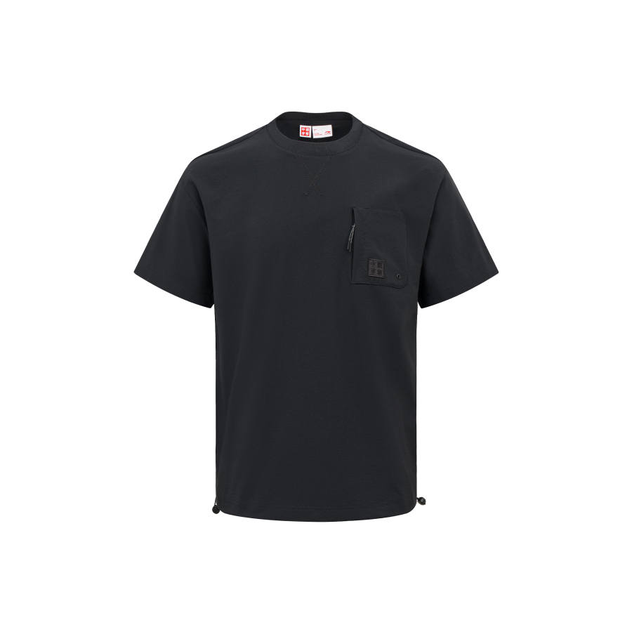 Li-Ning Li Ning T Shirts Unisex Black Crew Neck