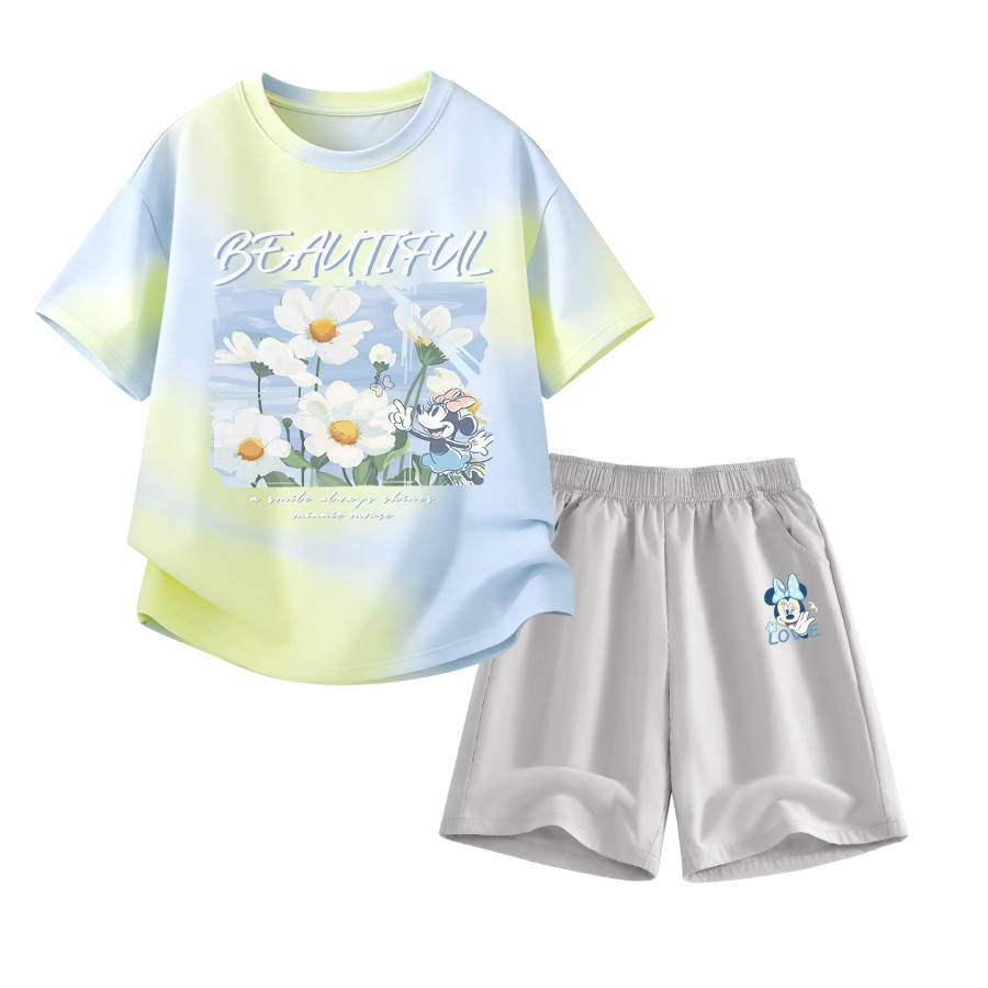 Disney Kids Casual Sportswear Crew Neck Thin Stretch Breathable