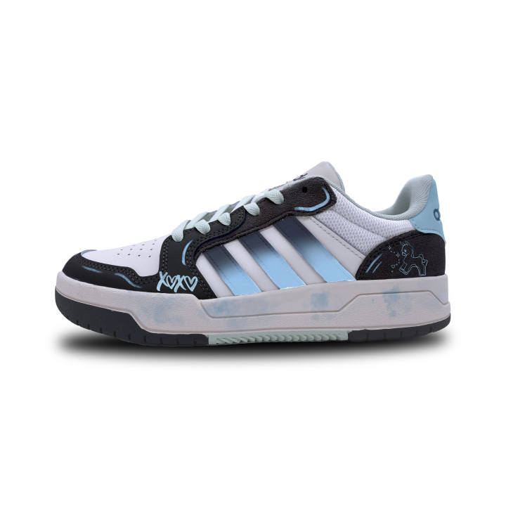 Adidas Adidas ENTRAP Skateboard Shoes Unisex Low Top Black White Gradient Blue Multicolor