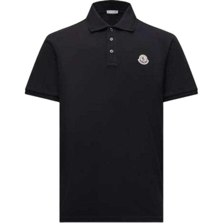 Moncler Polo Shirts Men's Black Lapel Moderate Other