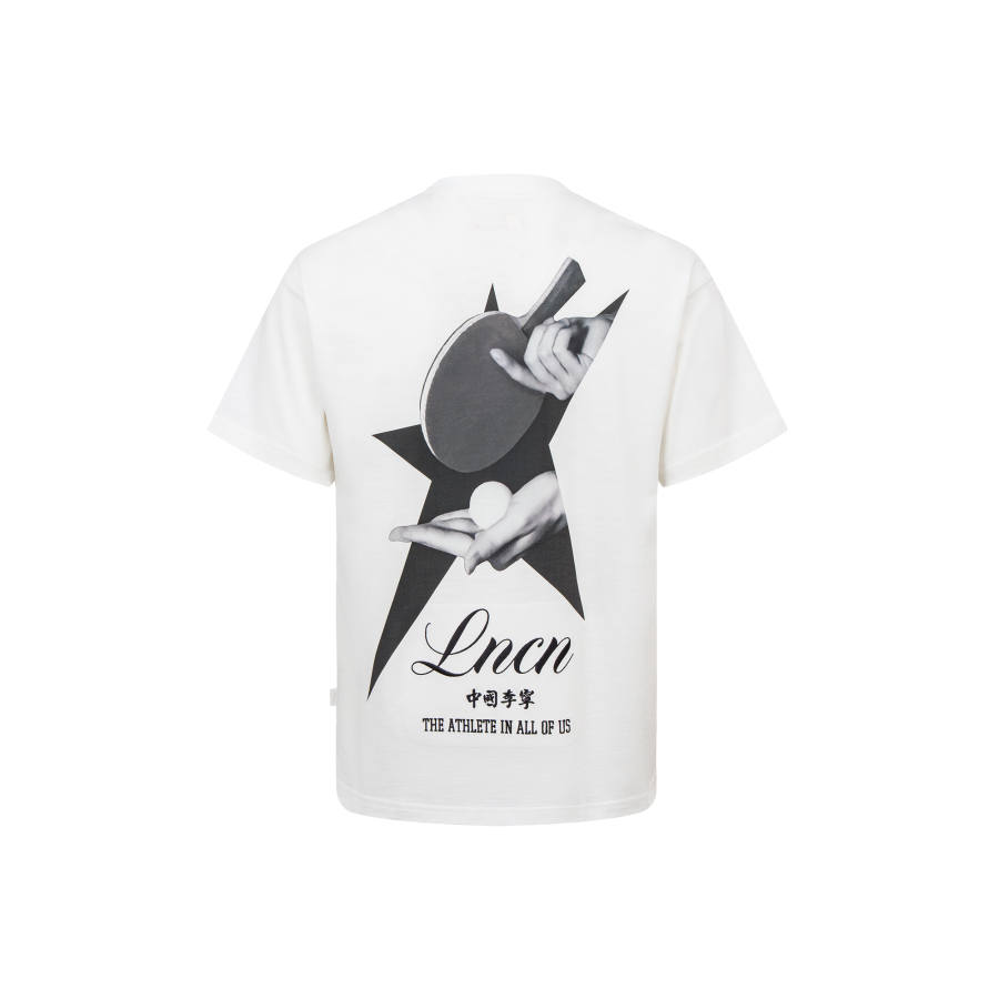 Li-Ning Li Ning T Shirts Unisex Ivory Crew Neck