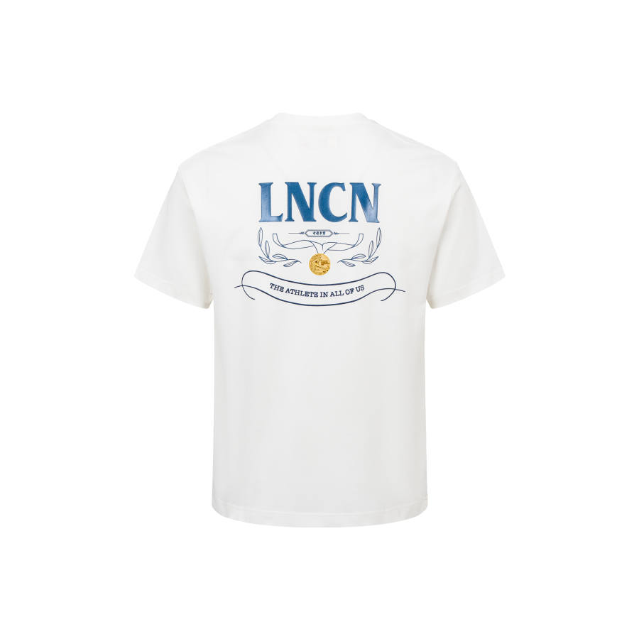 Li-Ning Li Ning T Shirts Unisex Ivory Crew Neck