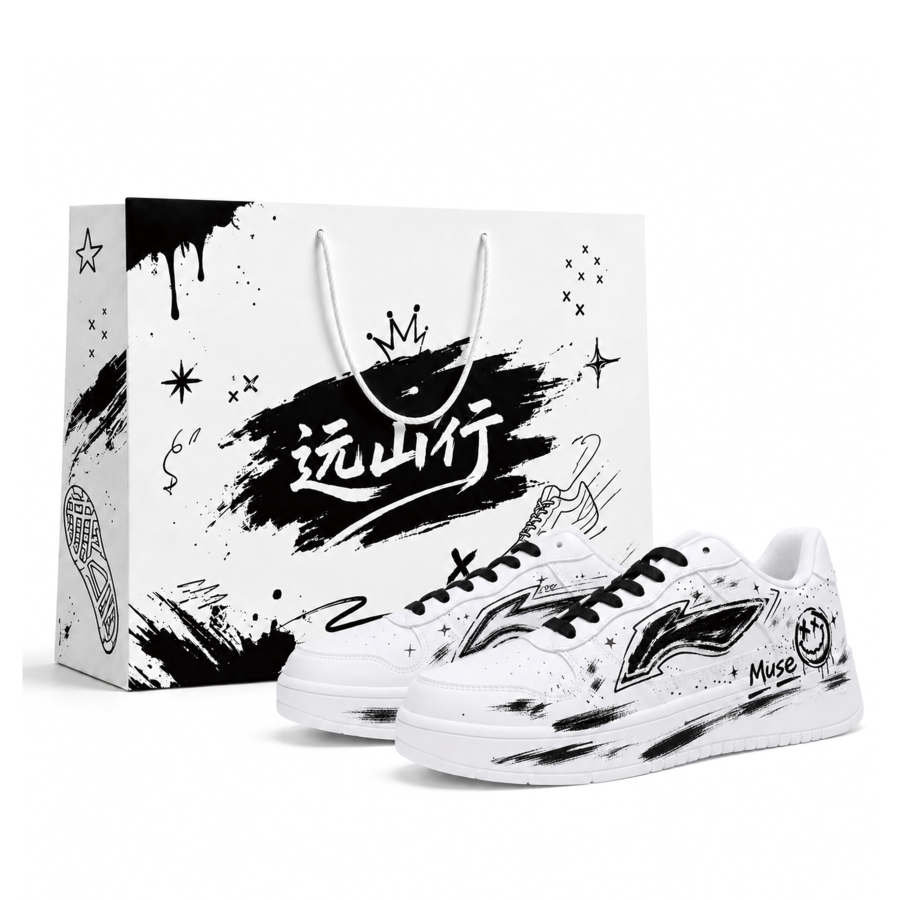 Li-Ning Li Ning Floating Boat Skateboard Shoes Men's Low Top Black & White