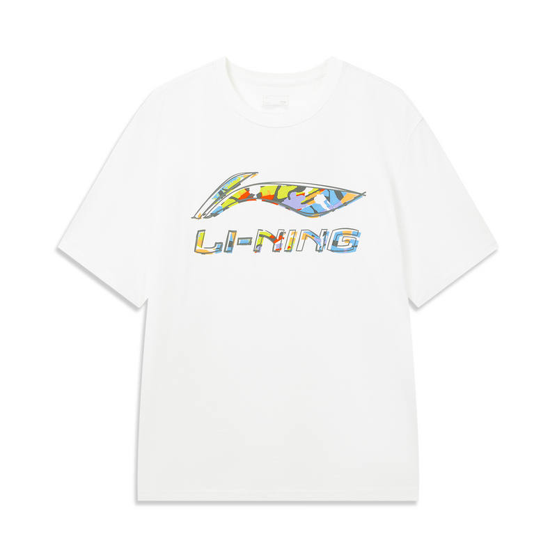 Li-Ning Li Ning T Shirts Men's White Crew Neck
