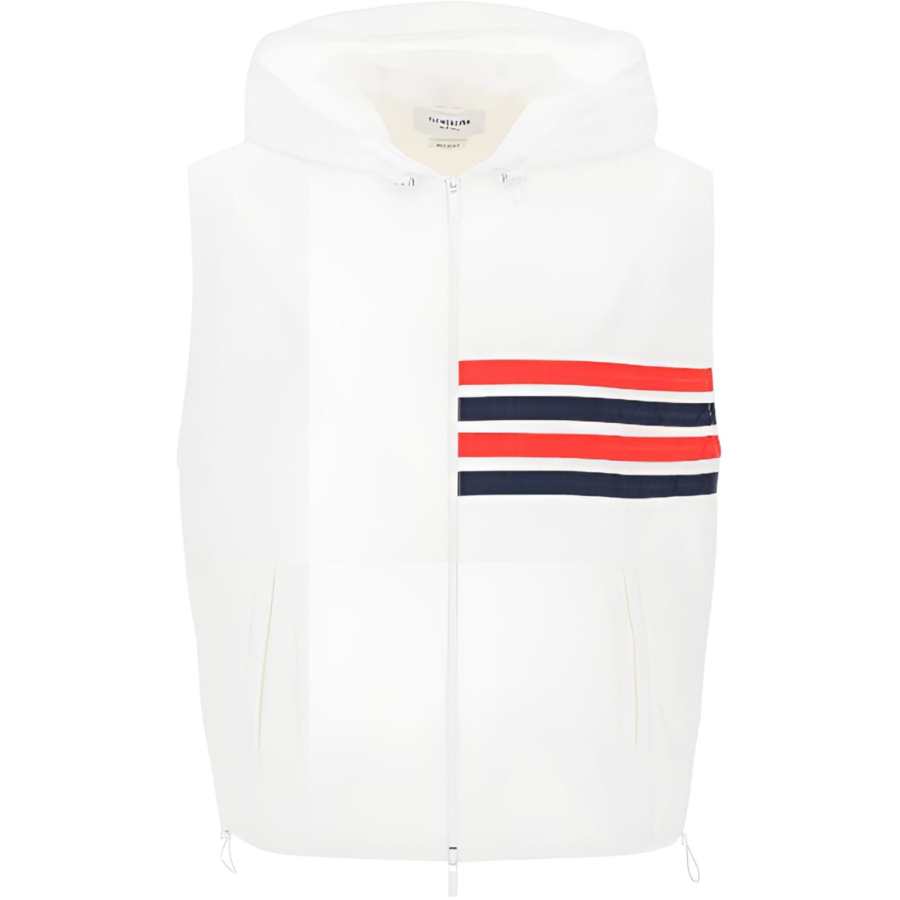 THOM BROWNE THOM BROWNE 4-Bar Stripe Hooded Gilet