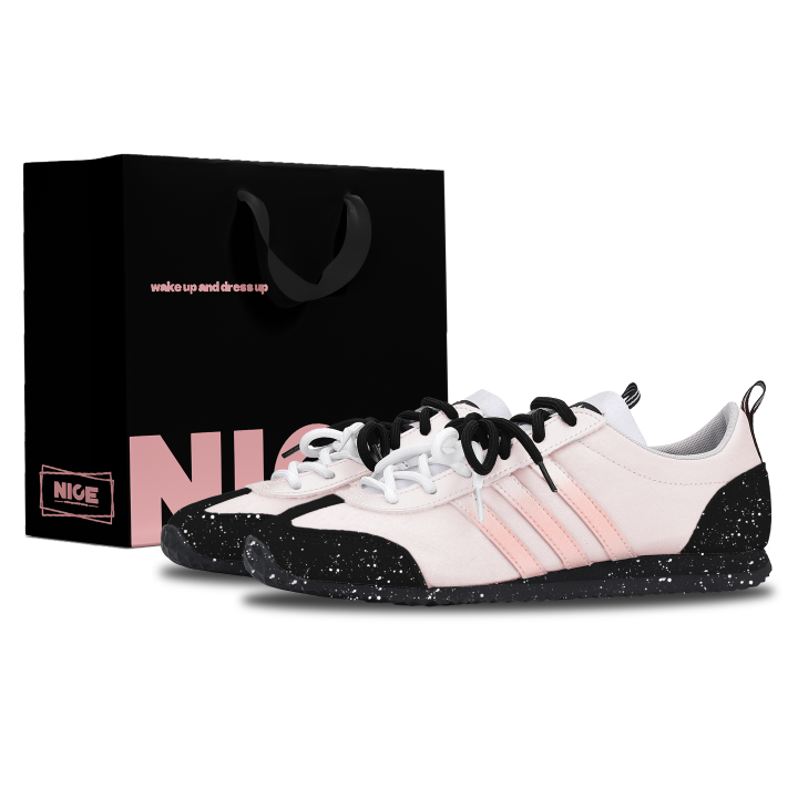 Adidas Adidas VS JOG 2.0 German Army Trainers Unisex Low Top Black/White/Pink