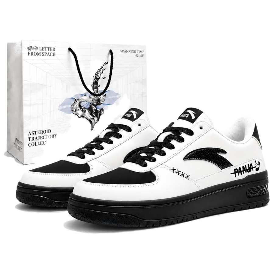 ANTA Light Course V2 Skateboard Shoes Unisex Low Top Black White