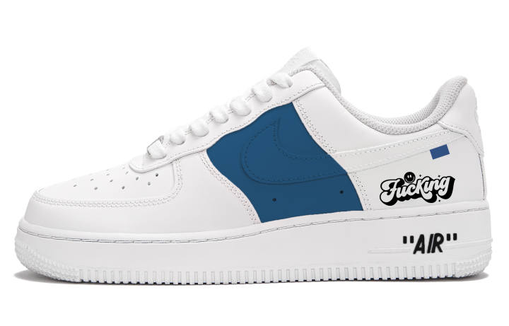 Nike Nike Air Force 1 Skateboard Shoes Unisex Low Top White Blue