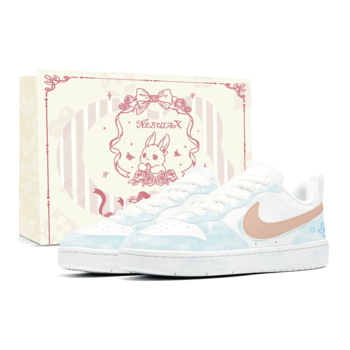 Nike Nike Court Borough Skateboard Shoes Women's Low Top Orange/Blue
