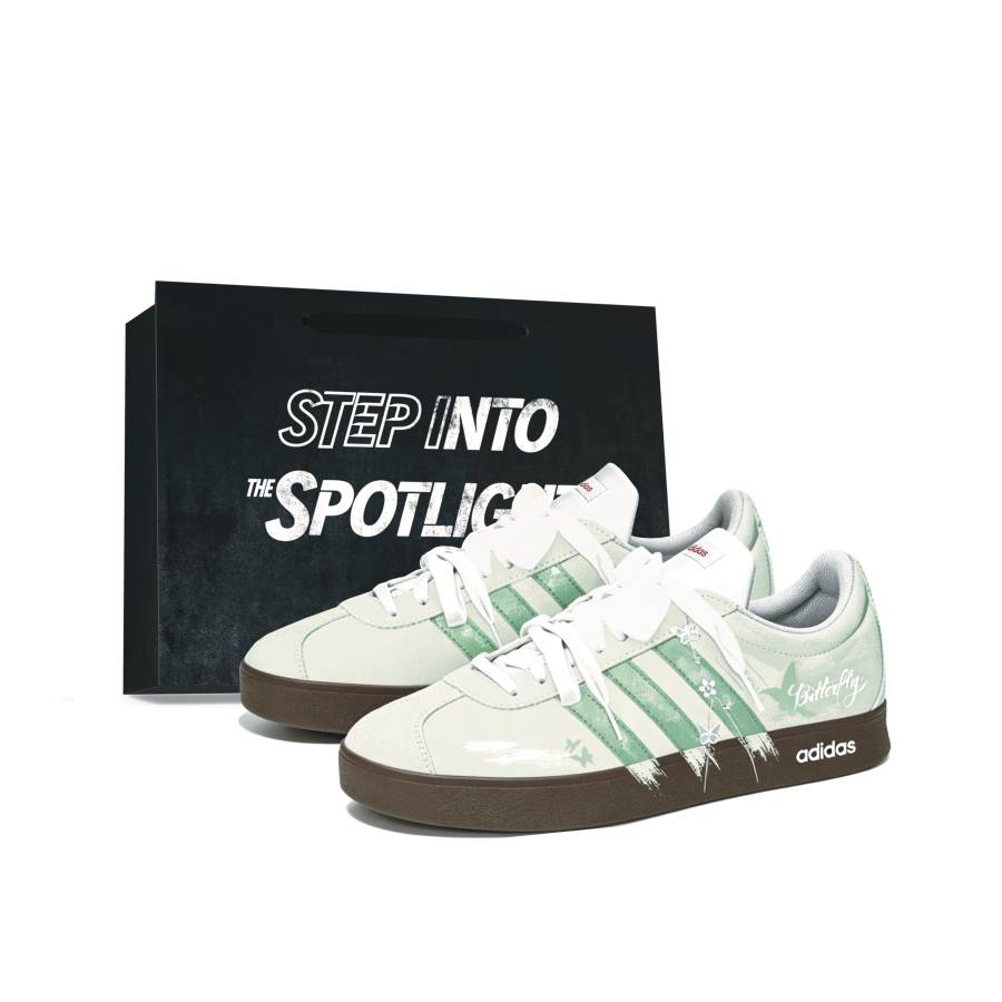 Adidas Adidas VL COURT 2.0 Skateboard Shoes Unisex Low Top White/Green