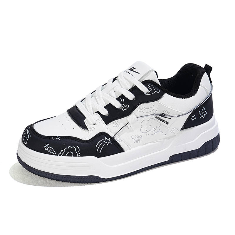 WARRIOR Skateboard Shoes Women's Low Top White Blue