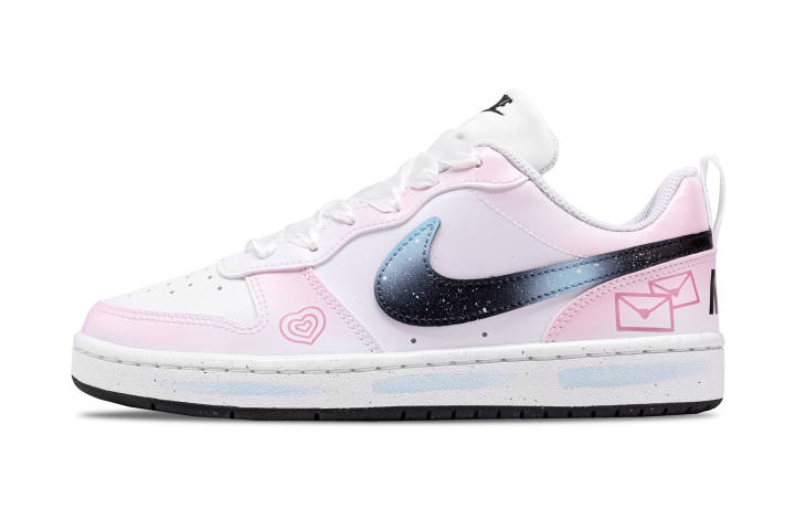 Nike Nike Court Borough Skateboard Shoes Women's Low Top Pink White Black Blue Gradient Colorway