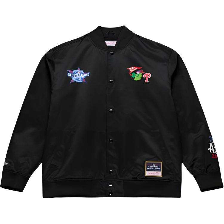 Mitchell Ness Mitchell Ness X MLB Jackets Men's All Star Black Baseball Collar Moderate Straight Fit