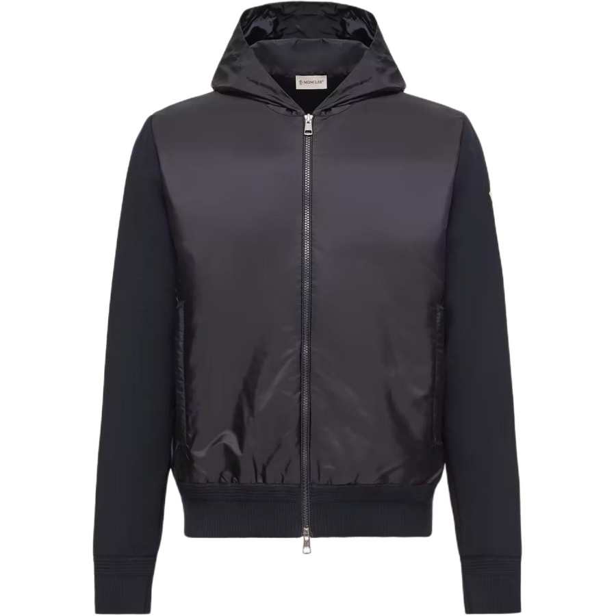 Moncler Sweatshirts Men's Marine Blue Hooded Non Detachable Moderate