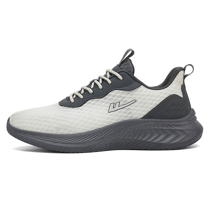 WARRIOR Running Shoes Men's Low Top Beige/Dark Gray