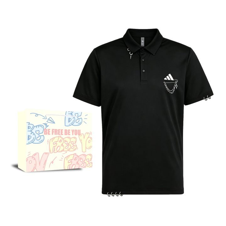Adidas Adidas Tennis Polo Shirts Men's Black Lapel Moderate