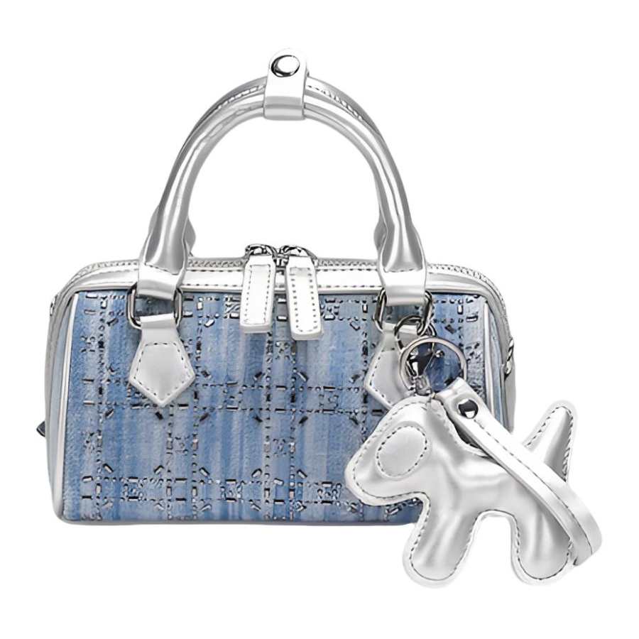 PAYOT Handbags Denim Blue & Silver Charm Included