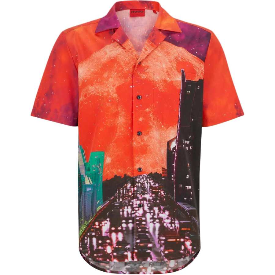 HUGO BOSS Shirts Men's Multicolor Lapel Moderate Other