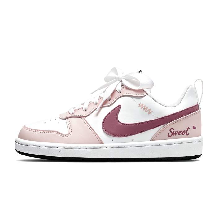Nike Nike Court Borough Skateboard Shoes Unisex Low Top Pink, White