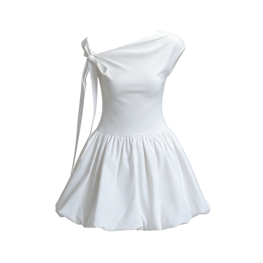 Barbie Sleeveless Dresses Women's Asymmetrical Collar Moderate Short Skirt A Line Skirt